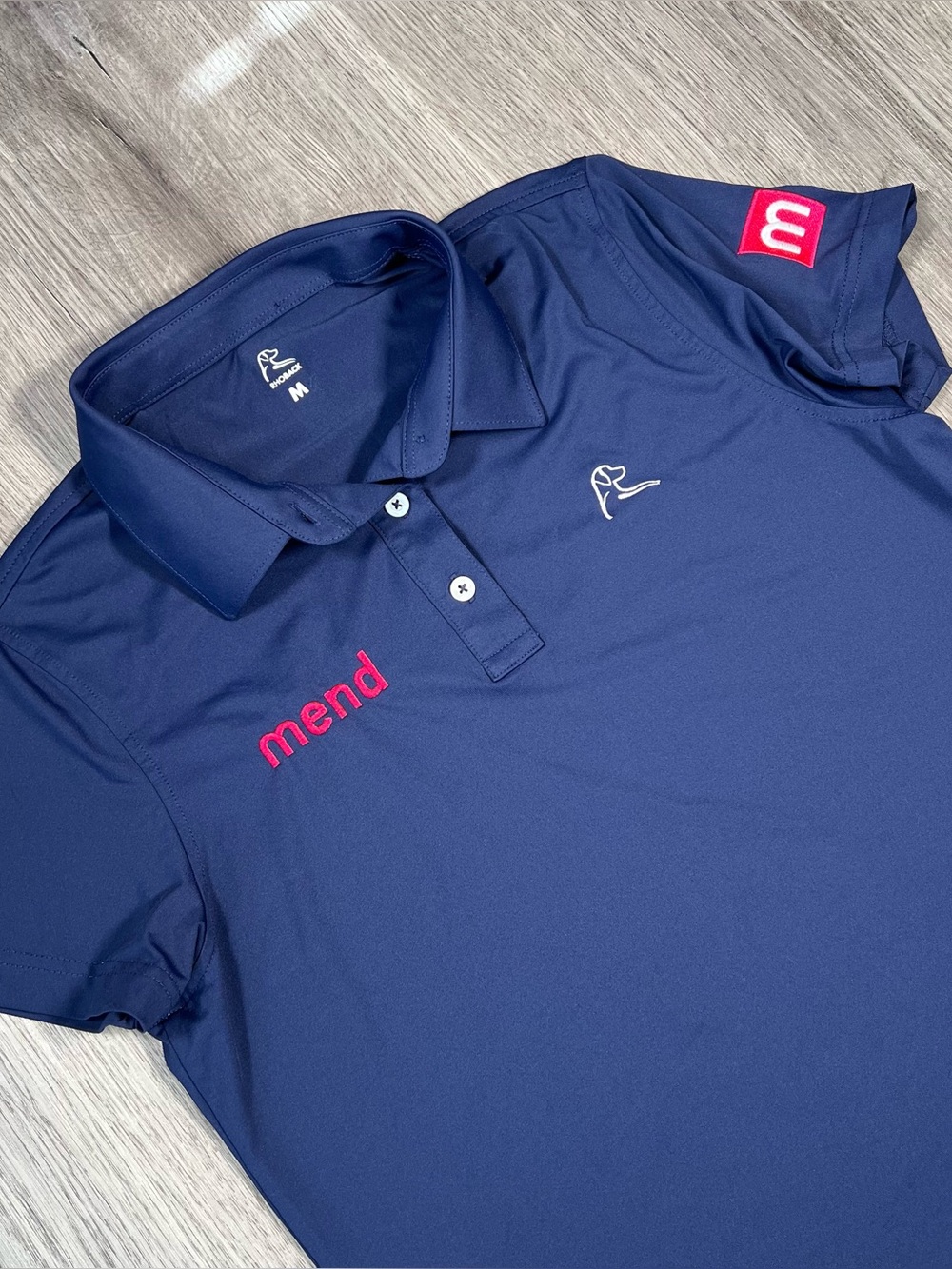 Rhoback Women’s Performance Golf Tennis Polo Shirt Medium Navy Blue UPF Logo